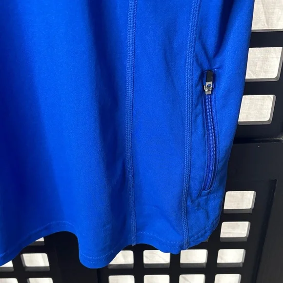 💙 Coolibar Royal Blue Quarter Zip Sun Shirt Womens Large UPF Short Sleeve 💙 - Picture 8 of 13